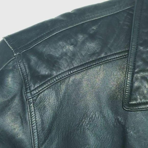 Pierre Cardin Womens Leather Bomber Jacket Black - Picture 6 of 12